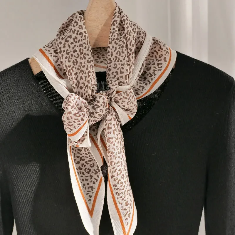 2025 جديد وشاح من الصوف الحريري 100% وشاح حريري حقيقي المرأة الحرير موضة طباعة تصميم الرقبة الأوشحة التفاف الزخرفية #5