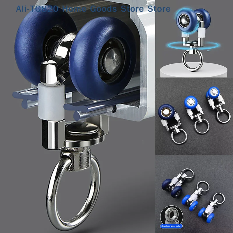 

4pcs Curtain Track Rollers Twin Wheeled Carriers Mute Wheels Drapery Rail Sliding Glider For Windows Shower Curtain Accessories