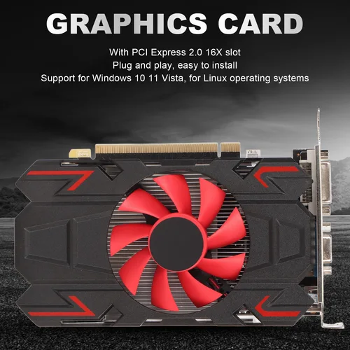 Imagen 2 del producto Tarjeta gráfica para juegos funcionamiento silencioso fácil de instalar HD7670 4GB DDR5 128bit tarjeta gráfica Plug and Play de bajo ruido para Multimedia