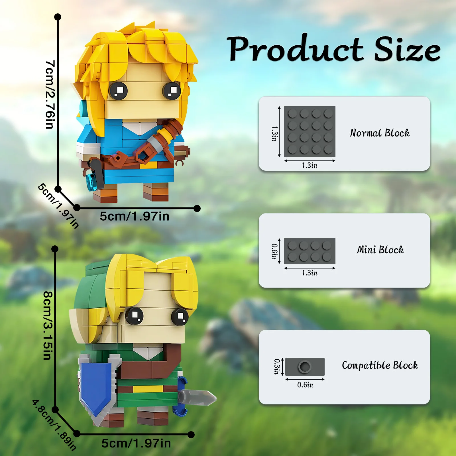 Breath of The Wild Link Building Sets for Adults Kids, Link Minifigure Ocarina of Time Building Kit,Game Series Building Blocks