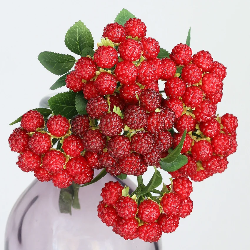 1 PCS High Quality Artificial Red Raspberry Plant Home Decor F1148