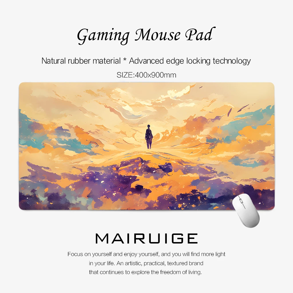 

Mechanical keyboard gaming mouse pad large size lock edge table mat natural rubber non-slip base waterproof anti-scratch durable