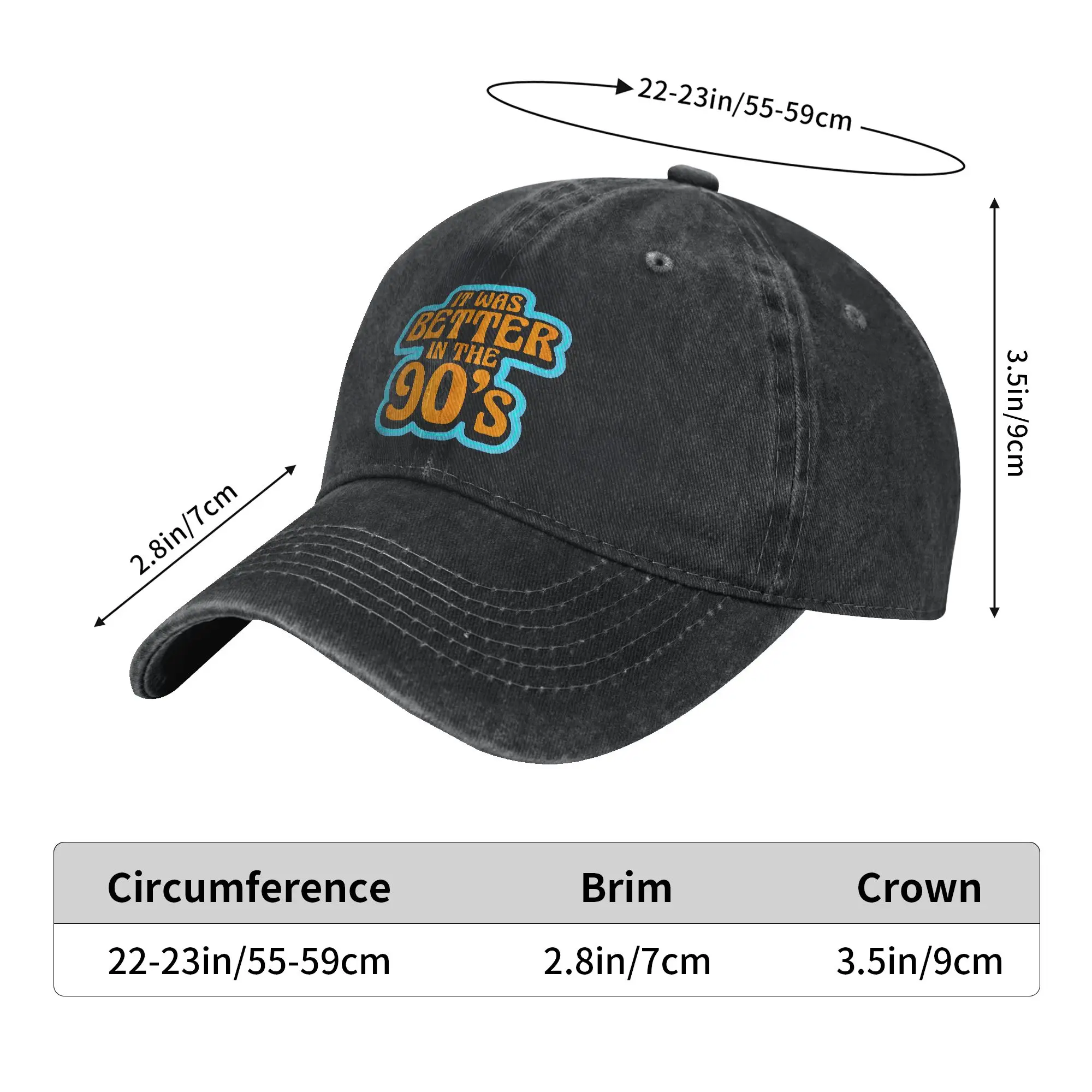 Baseball Cap It Was Better In The 90's Nineties Decade 1990 90s Party Summer Vintage Hip Hop Hats Fishing Wholesale Baseball Cap