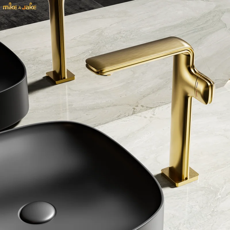 

Vessel Sink Bathroom Tall Faucet One Hole Single Handle Basin Mixer Tap Lavatory Vanity Brass Deck Mount