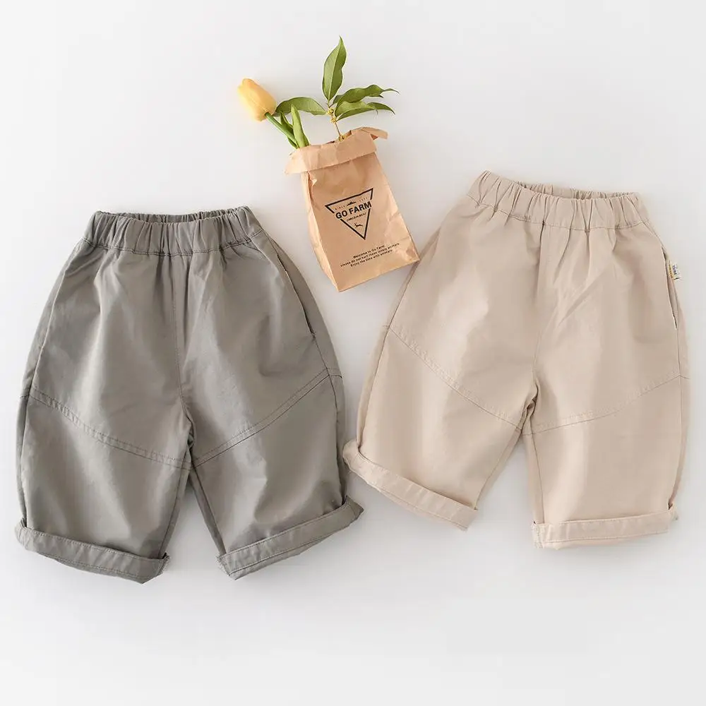

2026 Spring New Baby Loose Trousers Solid Toddler Girls Casual Pants Fashion Boys Cargo Pants Cotton Infant Clothes