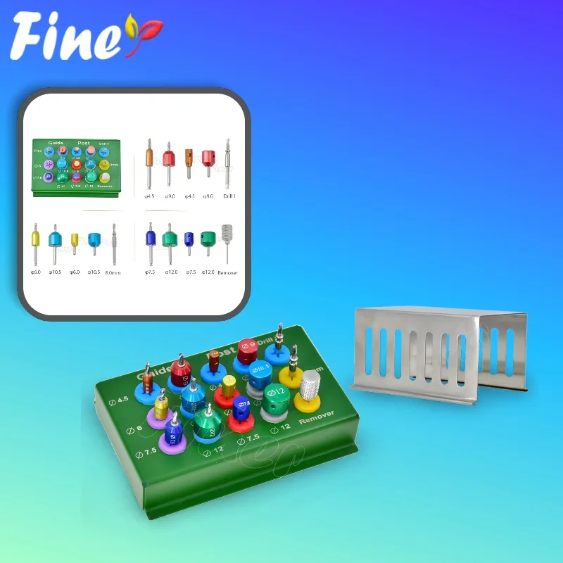 

Finer 1 комплект направляющих для зубных имплантатов, комплект для позиционирования сверла, титановые хирургические штифты, сверла для зубных имплантатов