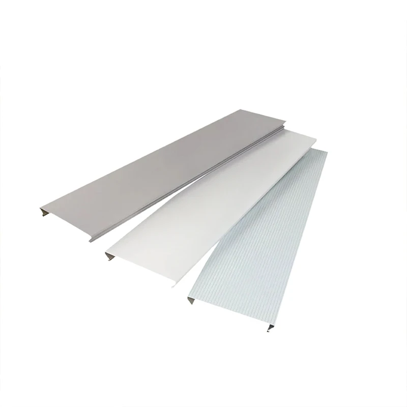 Laminate Wood Factory Price Customized Suspended Fireproof Board PVC Aluminum Metal Panel Baffle Strip Soffit Ceiling for Buildi