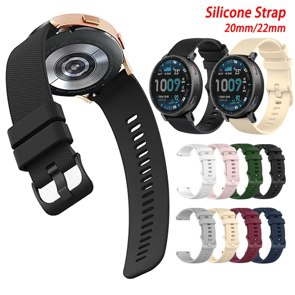 Correa de Reloj de Silicona de 20 22 mm para Huami Amazfit Active Max/GTR 4 3 Pro, Bandas para BALANCE2/GTS 4 2 mini/Bip 3 U Pro/Active 2