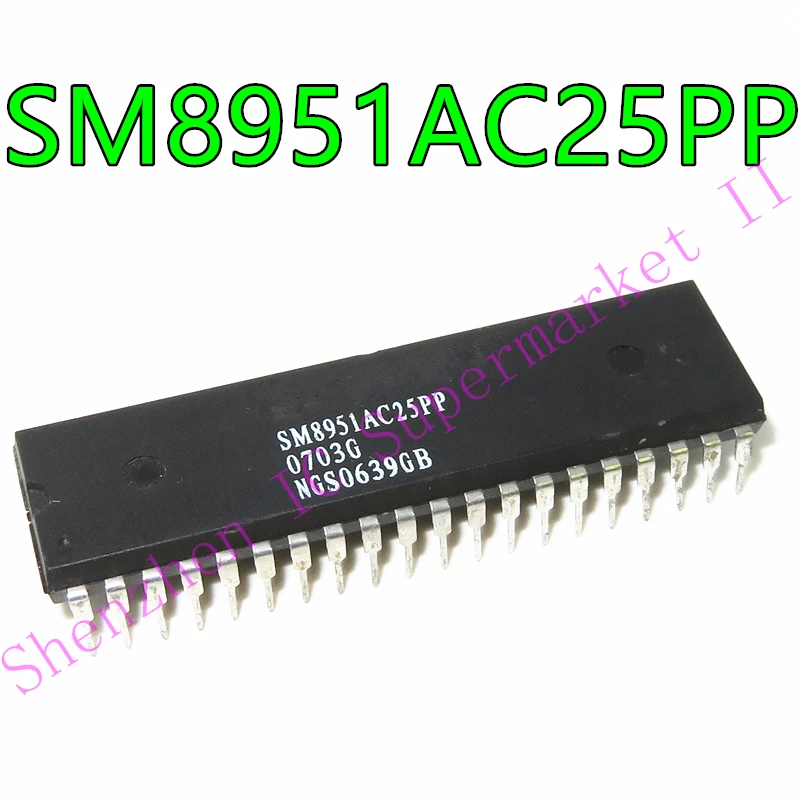 1pcs/lot SM8951AC25PP SM8951A DIP-40 In Stock 8-Bits Micro-controller With 4/8KB flash embedded