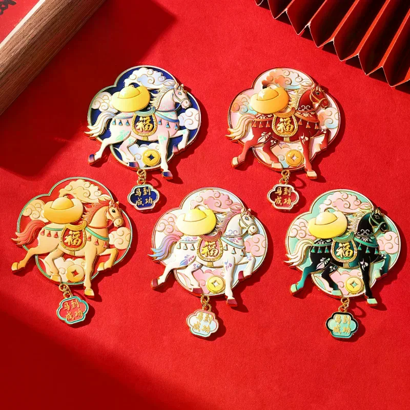 Chinese Year Of The Horse Spring Festival Magnet Refrigerator Sticker Furniture Sticker Blessing Gift Home Decor