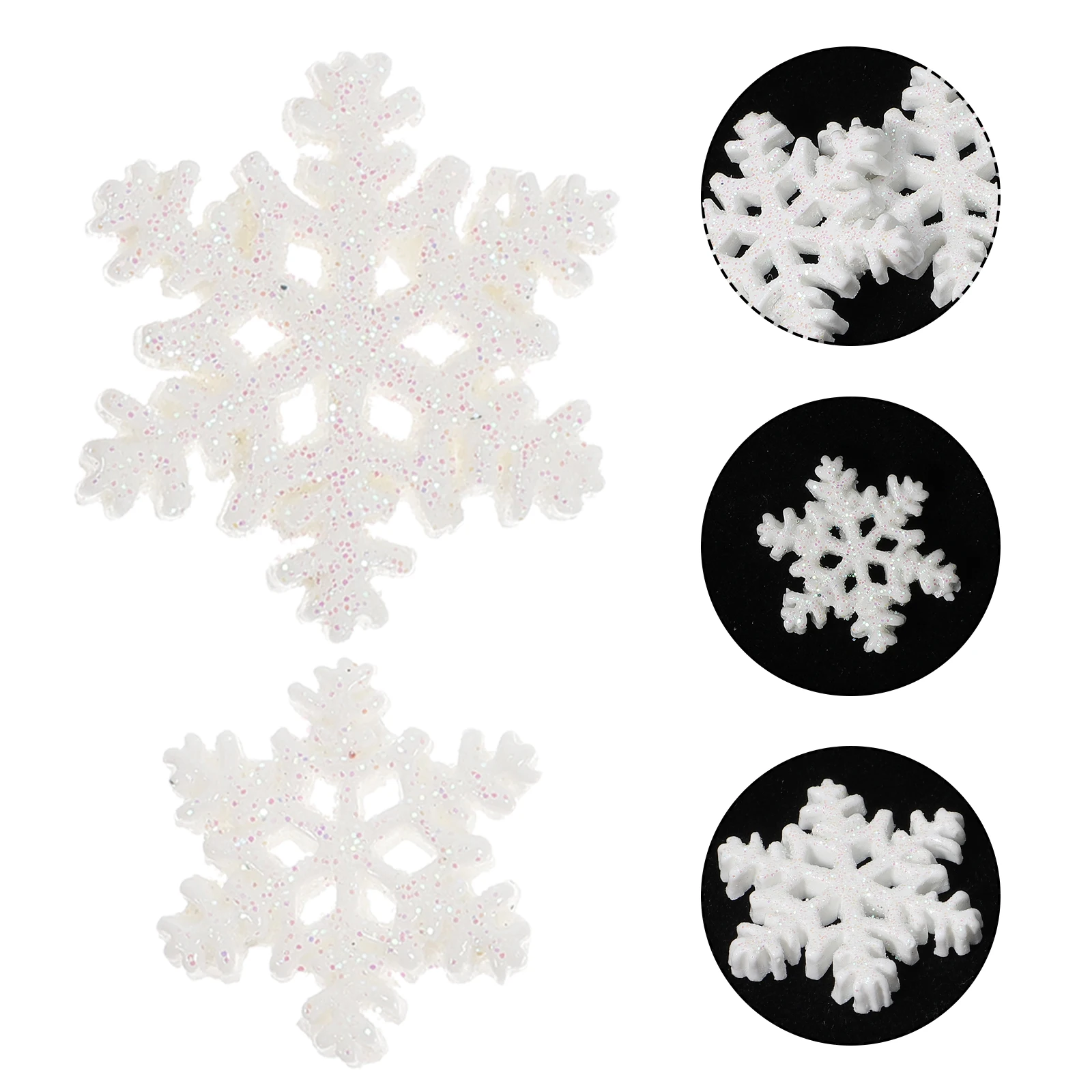 

100pcs Resin Snowflake Decorations Mini Xmas Craft Festival naments DIY Accessories Artificial Winter Holiday
