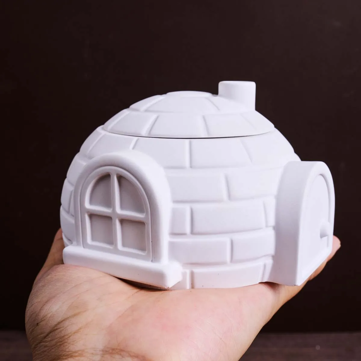 Christmas Igloo House Storage Box Silicone Molds DIY With Lid Creative Flowerpot Candle Jar Plaster Epoxy Resin Mould Home Decor