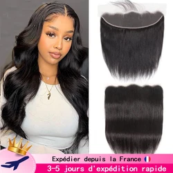 Perruque Cheveux Humain Straight Brazilian Human hair 13x4 Lace Frontal 100% Human Hair 4x4 Lace Closure Natural Color Remy Hair