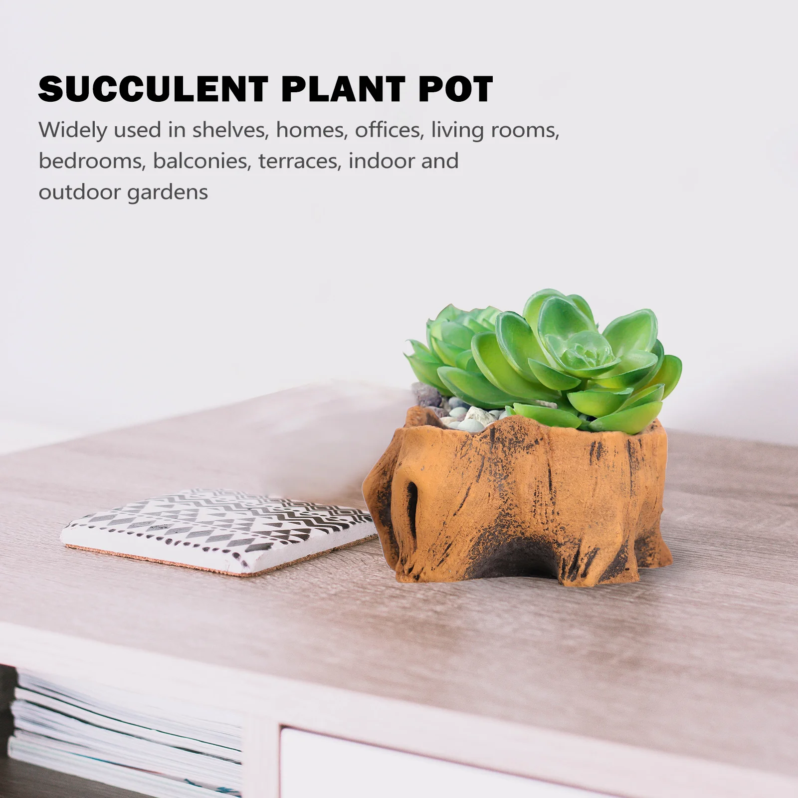 2 Pcs Flowerpot Terrarium Plant Container Decor Succulent Planter Ornament Succulents Artificial