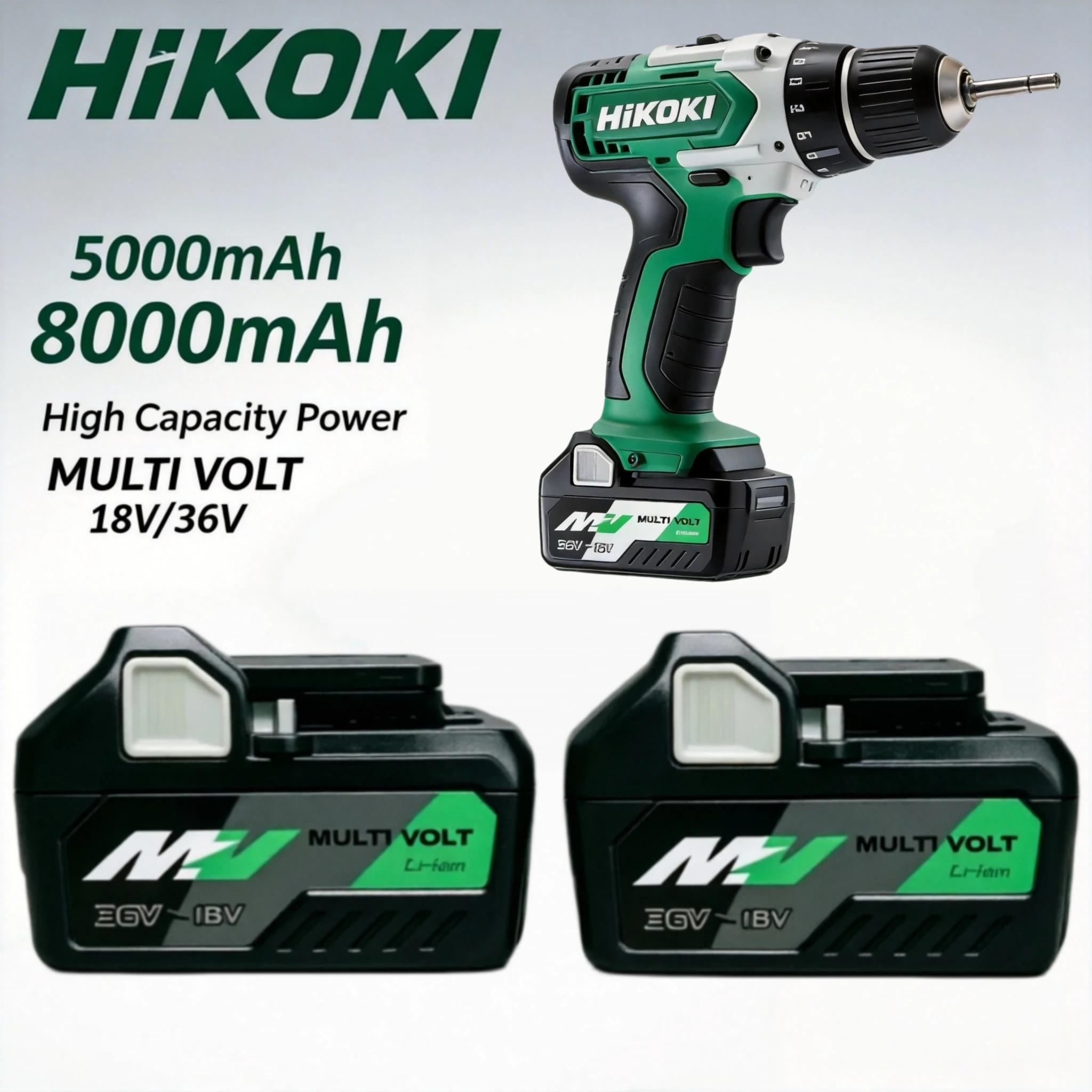 Hitachi HiKOKI 18V/36V 5.0Ah Lithium Battery BSL1840 BSL1850 Fit DS18DSL C18DSL High Power Long Runtime Power Tool Battery