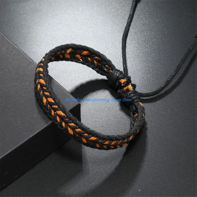 E56A سوار حبل قابل للتمدد مضفر معصمه مجوهرات رياضية خارجية صديقة للبشرة