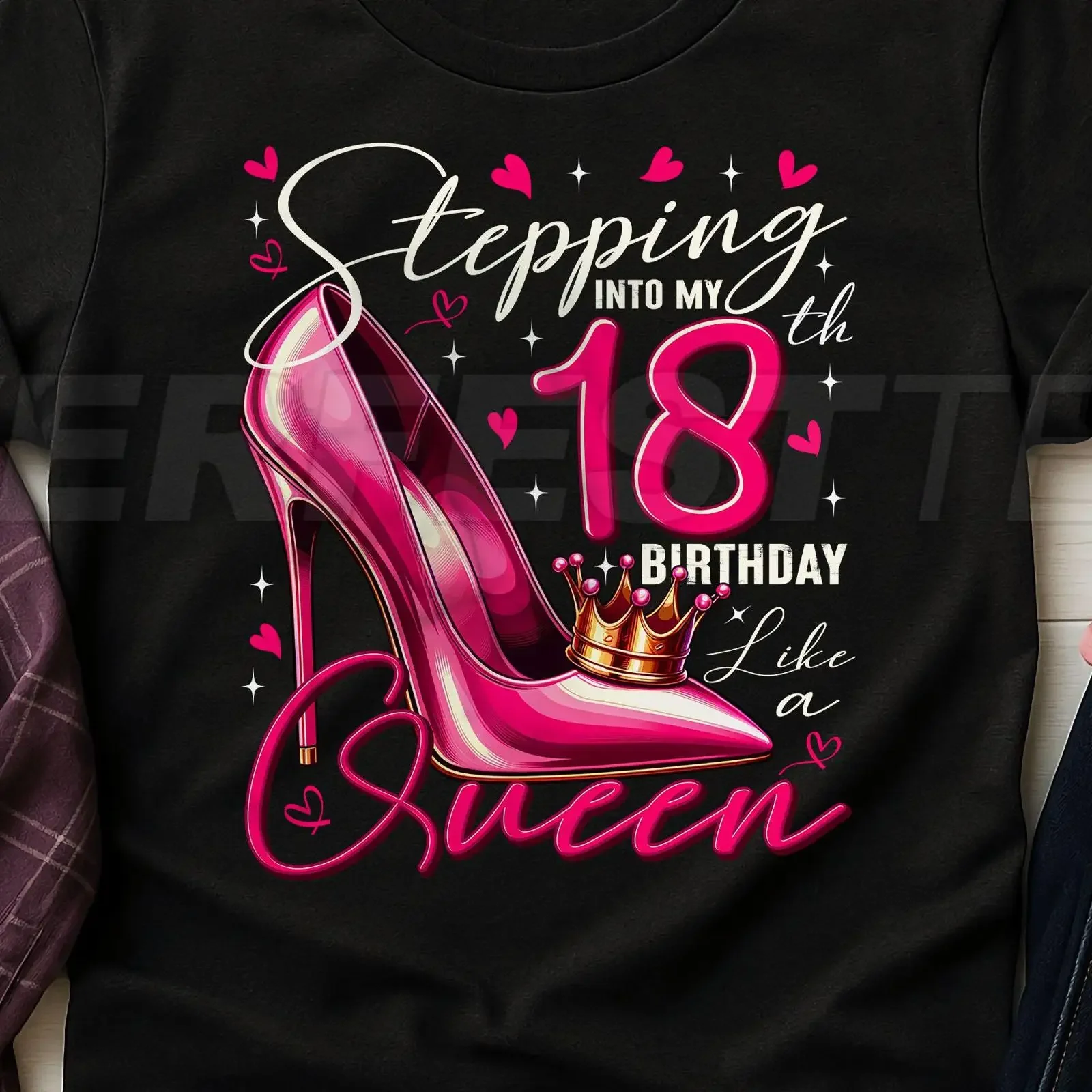 Stepping Into My 18th Birthday Like a Queen T Shirt SweaT s for Her vintage Washed Soft Versatile homme streetwear Comfortable