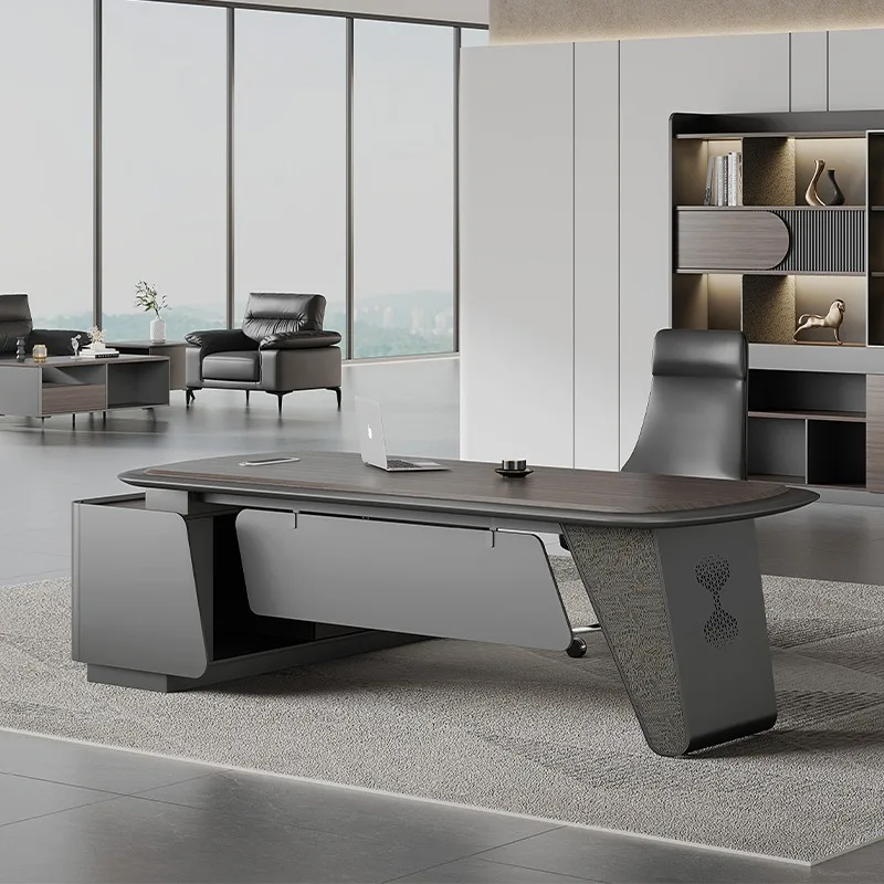 Luxury Solid Wood Space-Saving Corner L Shaped Computer Desk with Storage Drawers and PVC Edge Banding for Modern Office