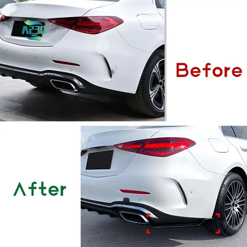 

A23Q-Car Bumper Spoiler Rear Lip Angle Splitter Diffuser For Mercedes-Benz C-Class W206 C200 C260 AMG 2022-2023