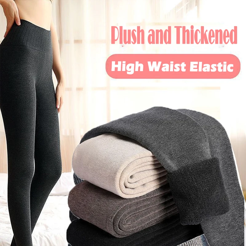 Winter verdicken Thermo-Leggings 130 g/330 g Fleece warme Damenstrümpfe hohe Taille elastische schlanke sexy Legging Strumpfhosen 2024