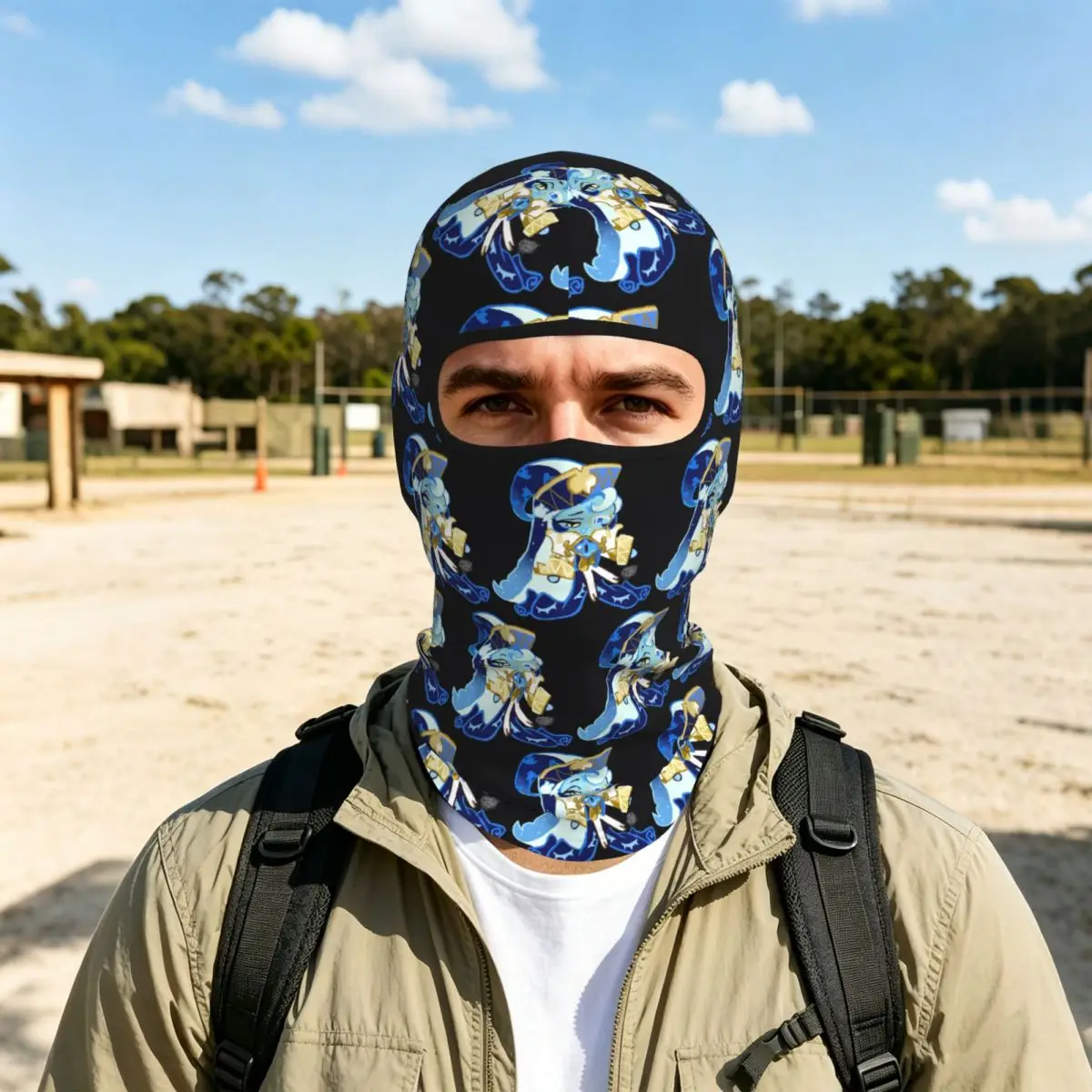 Shadow Milk Cookie Run Kingdom Thin Balaclava Full Face Mask Sun Protection Neck Gaiter For Motorcycle Cycling Fishing Outdoor