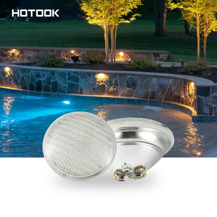 HOTOOK Remote Control Wifi 12V Rgb Par56 Swimming Pool Lamp IP68 Waterproof Par 56 Glass Underwater Led Submersible Pool Lights