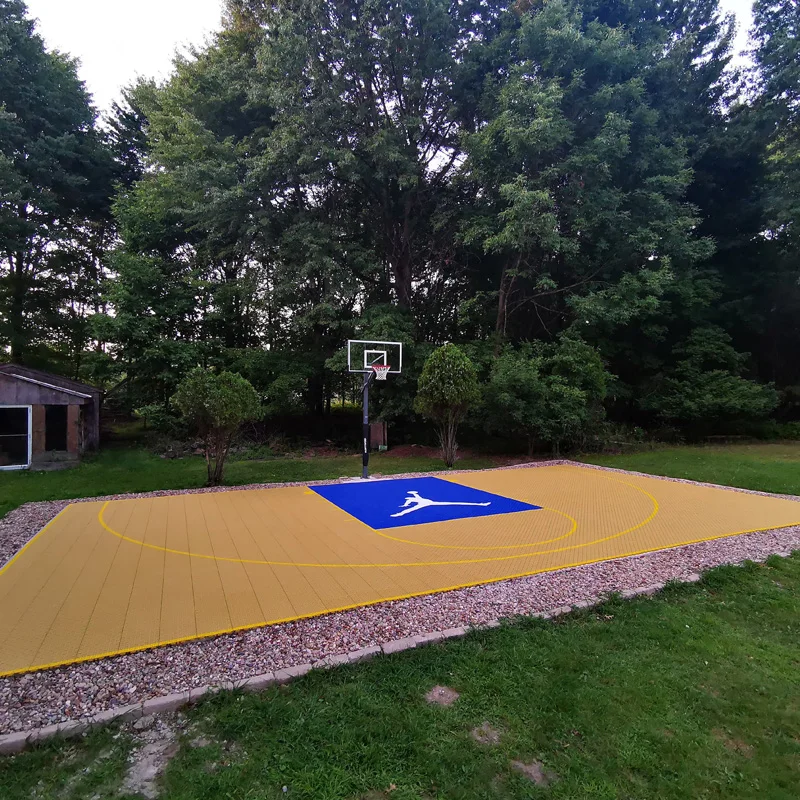 

Beable Easy Installation DIY Outdoor Home Backyard Half Basketball Flooring Kit For Multi-Purpose Sport Court Tiles