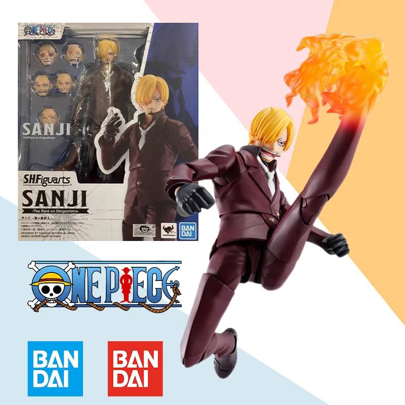 

In Stock Bandai Original Box SHF One Piece SANJI Island of Ghosts Anime Action Figure Finished Model Kit Toy Gift for kids