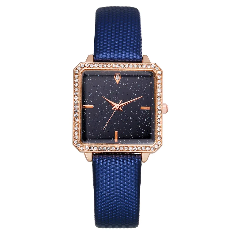 

Fashionable Square Starry Sky Women's Watch Women's Watch Quartz Watch Belt Style