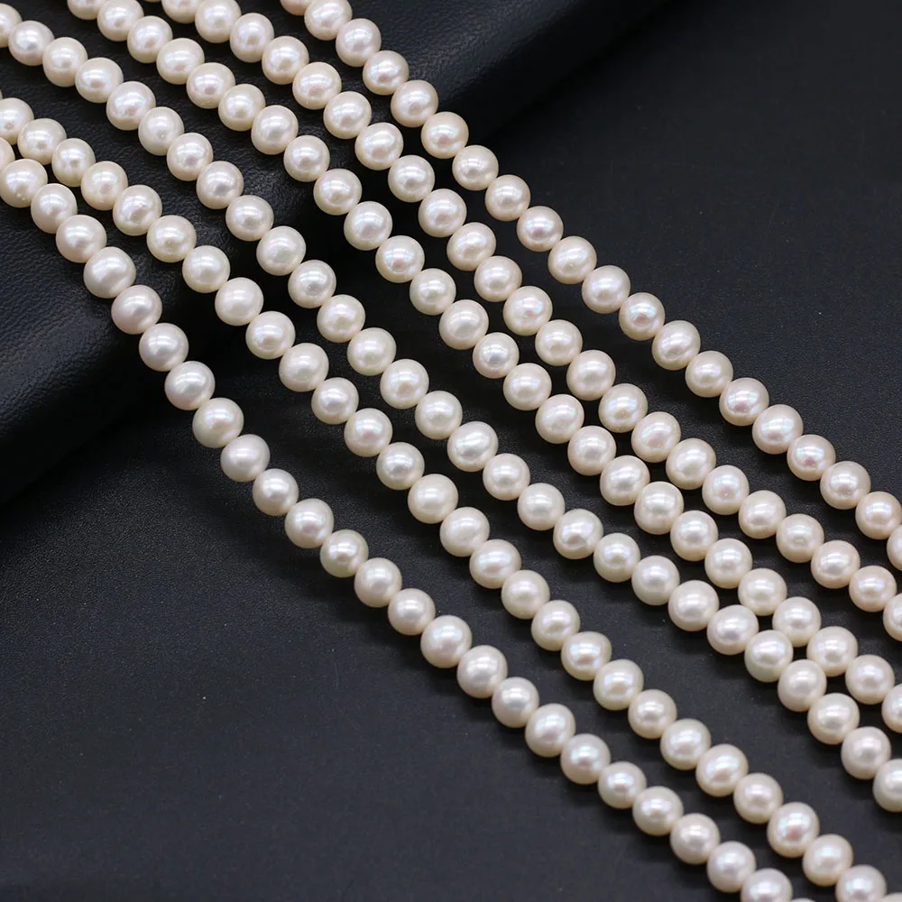 Natural Freshwater Pearl Beads 7-8mm AAA Round Big Punch Loose Beads for Jewelry Making DIY Nacklace Bracelet Accessories