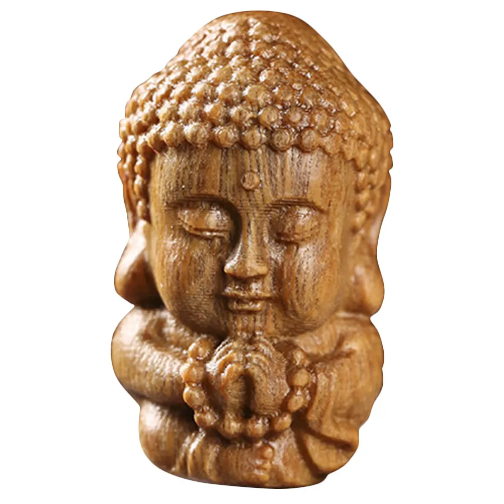 

Delicate Buddha Pendant Retro Wooden Hanging Ornament DIY Decorative Buddha Decor Keychain Charm Charm Hanging Decor
