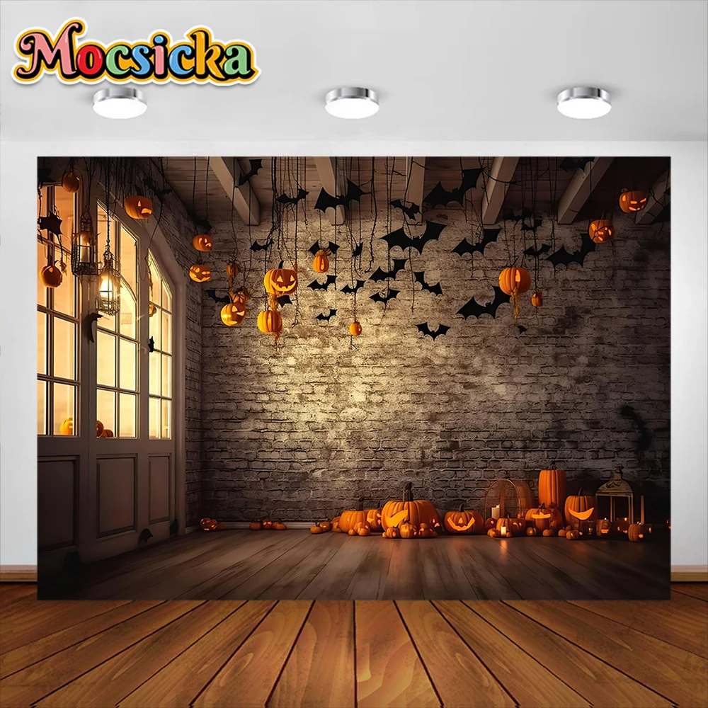 خلفية التصوير الفوتوغرافي هالويون للأطفال ، غرفة الرعب ، الخفافيش القمر ، ديكور الحفلات ، الخلفيات ، صورة ، استوديو الصور الدعائم ، لافتة