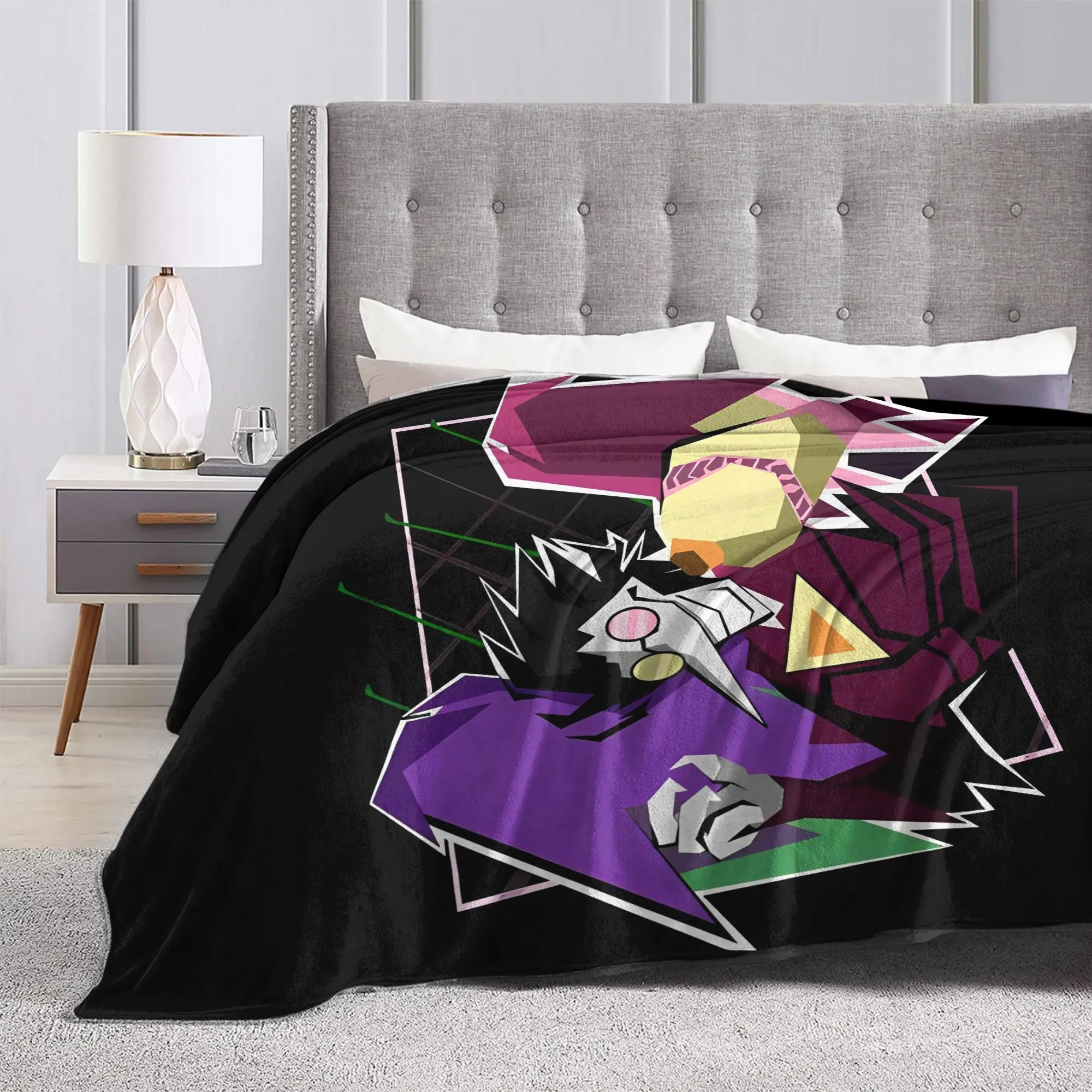 Deltarune Spamton Neo بطانيات محبوكة من الفلانيل فائقة النعومة مفرش سرير للسفر على شكل طائرة #6