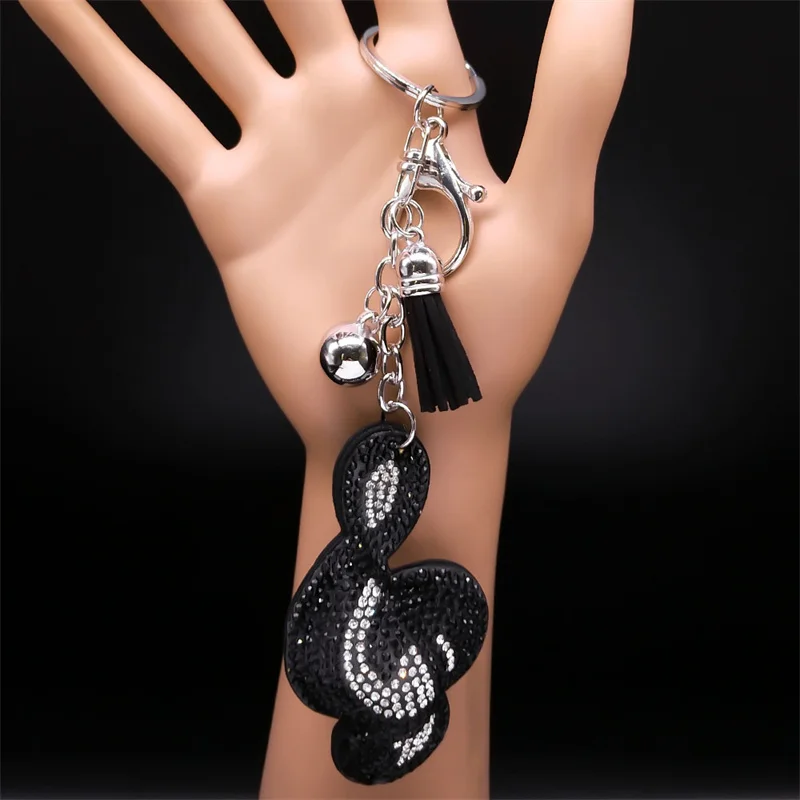 

Music Treble Clef Note Key Chain for Women Men Silver Color Black Tassel Musical Symbol Keyring Bag Accessories Jewelry llaveros