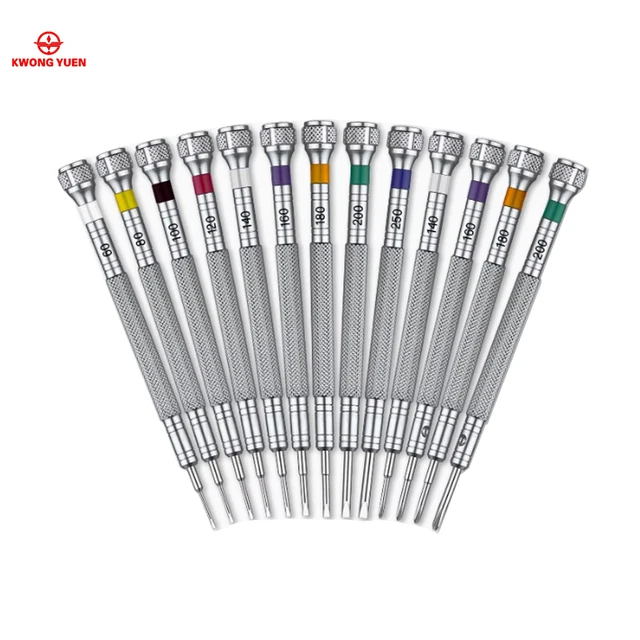 10 sztuk profesjonalny zestaw wkrętaków do zegarków KWONG YUEN Micro Precision zestaw naprawczy do okularów 0.6-2.0MM dla okularów przeciwsłonecznych zegarmistrz