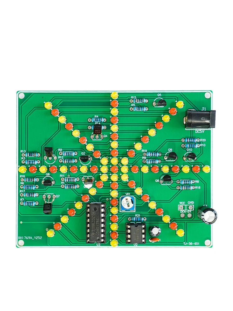 Fajerwerki czerwony żółty podwójny kolor migające światła DIY zestaw Strobe NE555 + CD4017 elektroniczne zestawy do nauki zestawu części — zdjęcie 2