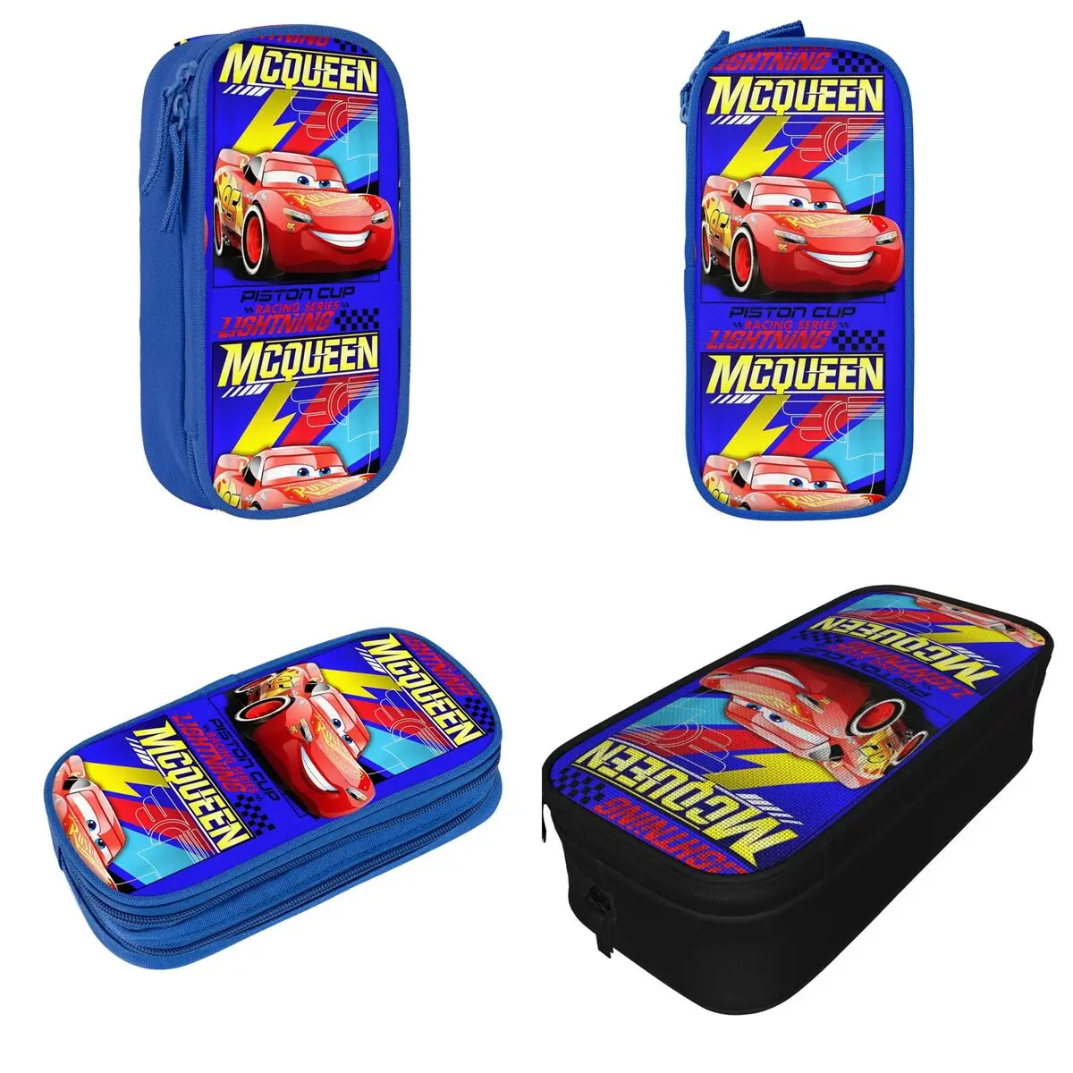 Cars Lightning McQueen Piston Cup Poster Pencil Cases Pen Bag for Student Large Storage Students School Zipper Pencilcases