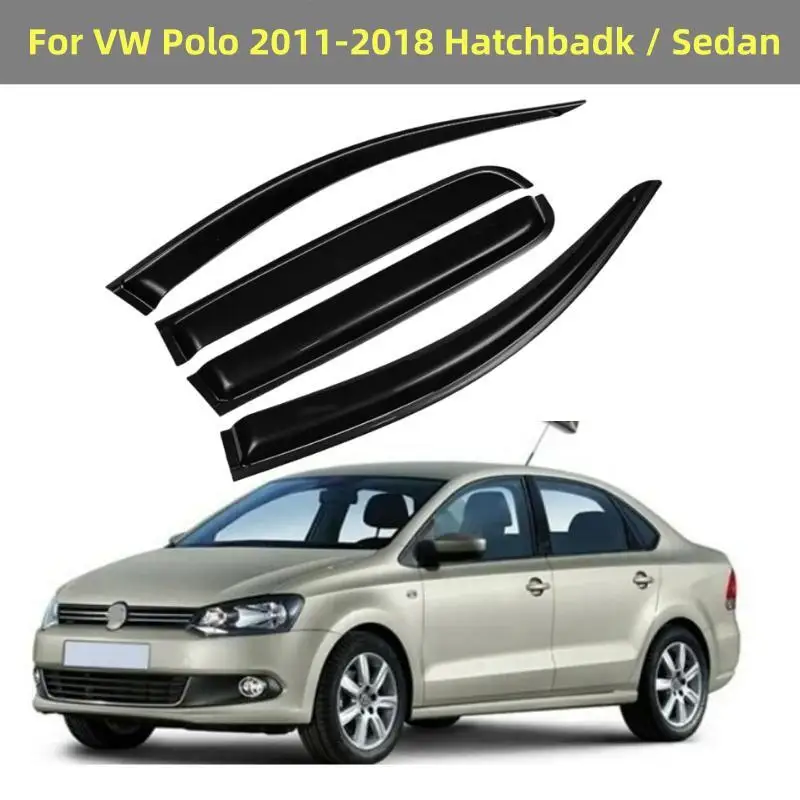 Cars Accessories Window Visors Rain Sun Guard Vent Wind Deflector Weathershield Moulding Trim For VW Volkswagen Polo 2011-2018