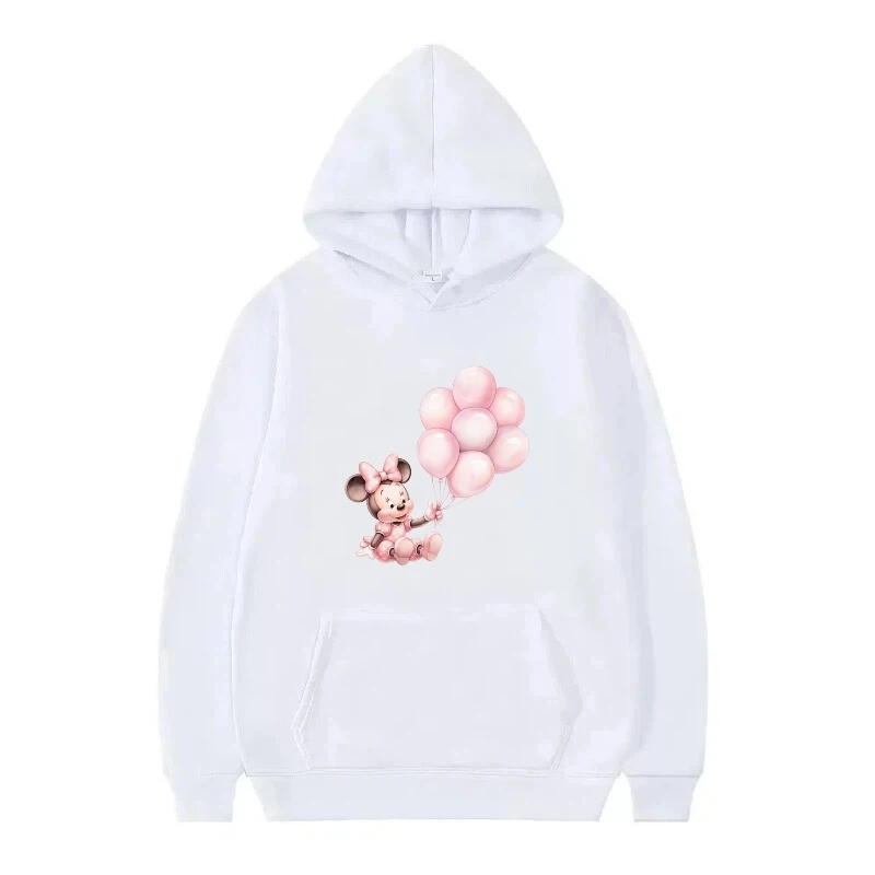 Disney Minnie Mouse patrón mujer blanco Sping Tops sueltos moda familia ropa jerseys señoras barato Y2k sudaderas con capucha