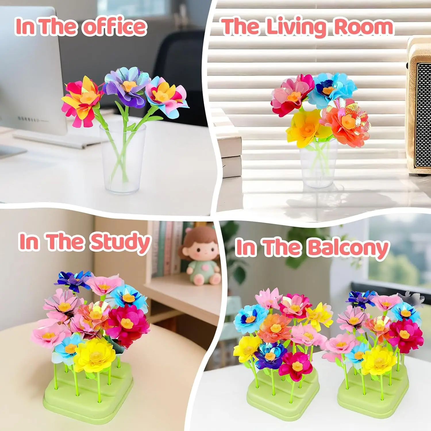 Mazzi di fiori in tessuto Giocattoli, kit artigianali artistici creativi fai-da-te Giocattoli per ragazze di 4 5 6 7 8 anni, arti e mestieri educativi Giocattolo per bambini Birt