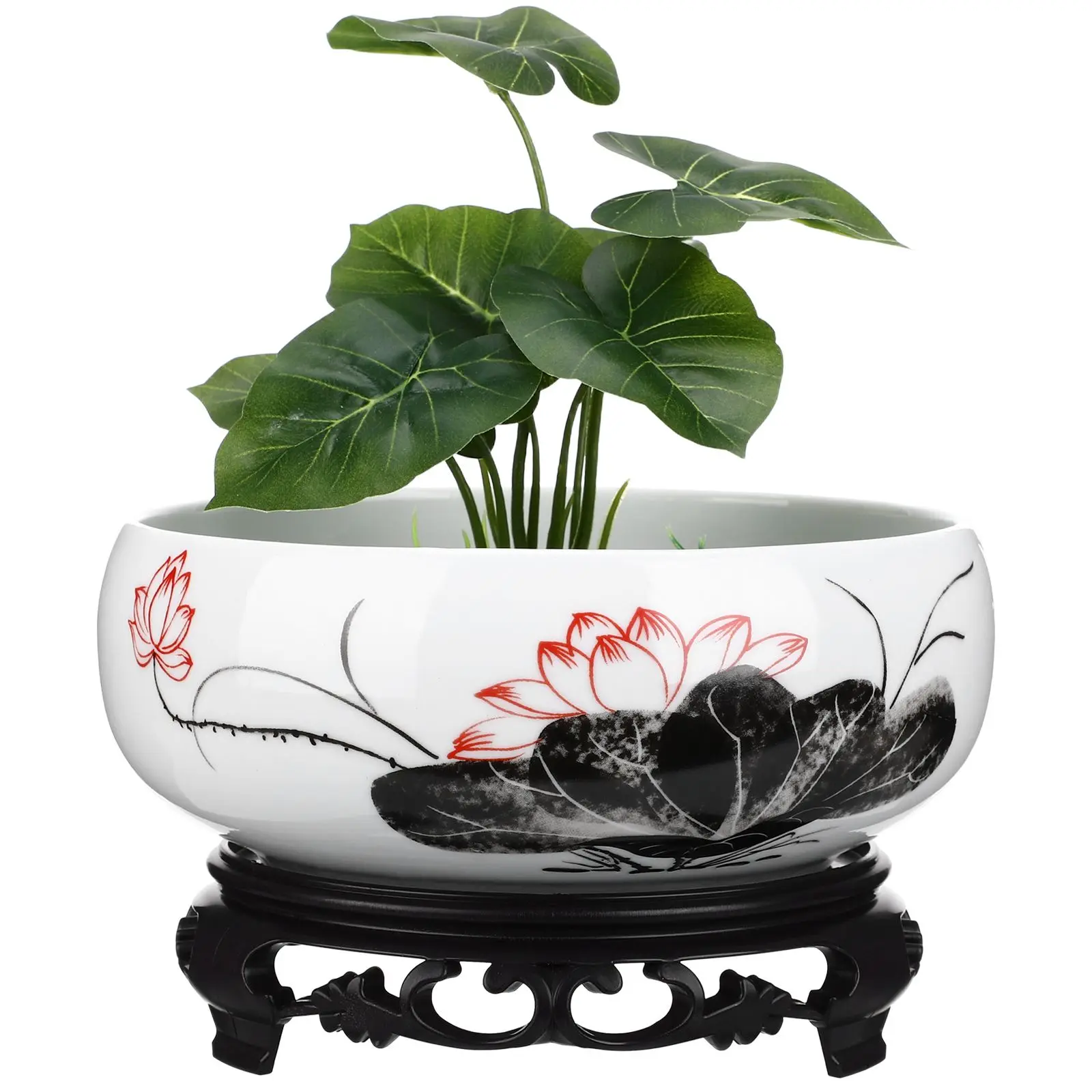 

Hydroponic Ceramic Pot Round Planter for Indoor Plants Bowl Succulent Flower Pots