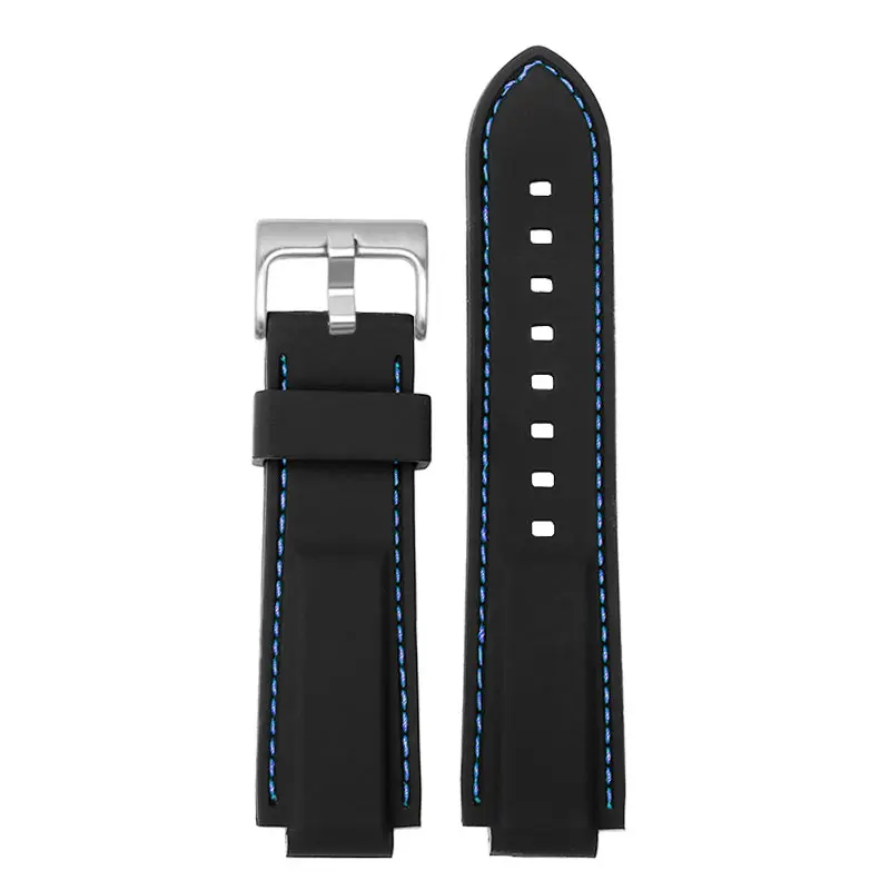 Silicone Watch Strap for Casio Ediffice EFS-S570 EFSS570 Series 5634 Raised Mouth 24x12mm Waterproof Rubber Watch Accessories