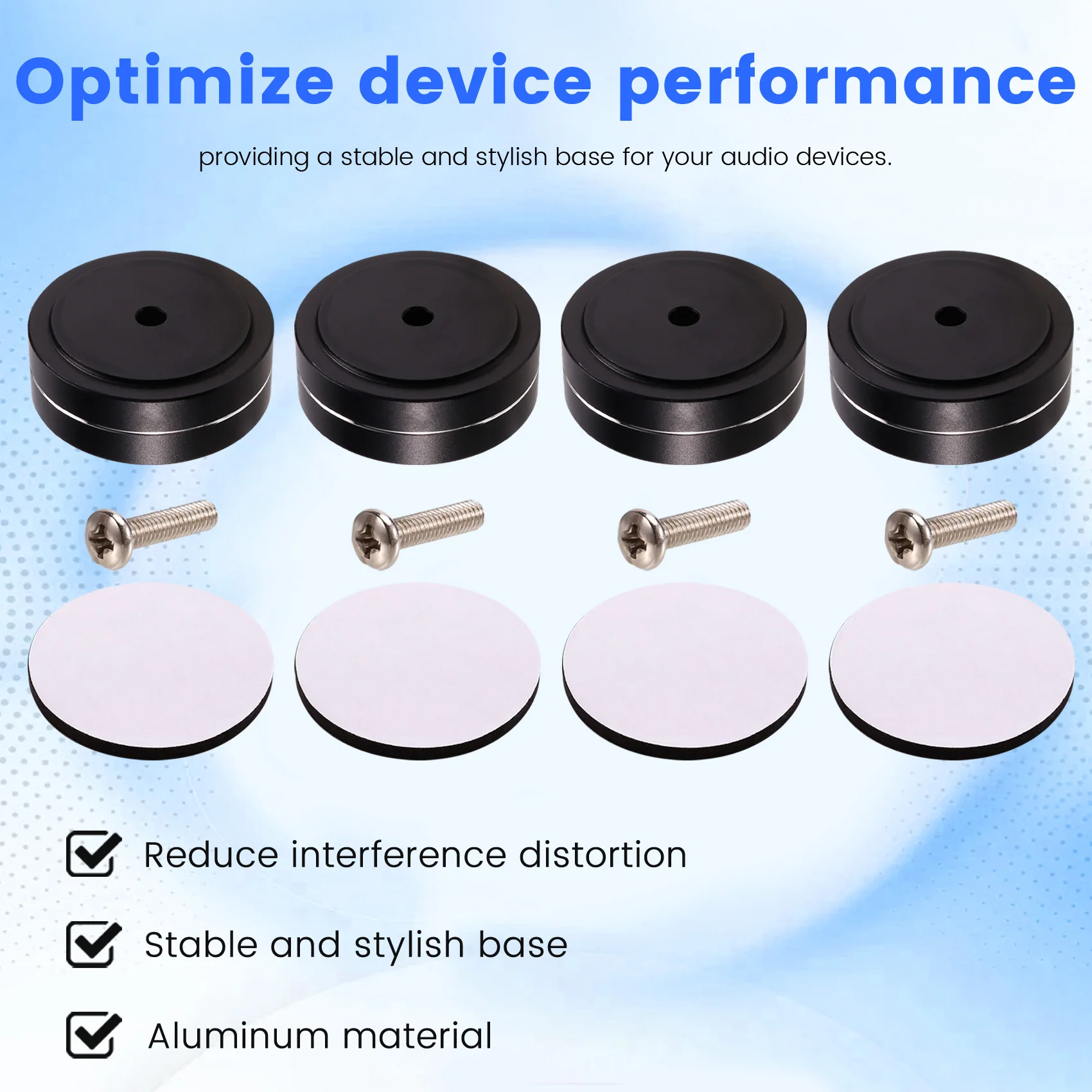 ABMF-4PCS Hi-Fi изолирующие ножки для проигрывателя, подставка для динамиков, шипы, аудиоподушечки, для усилителя/динамика/поворотного стола 40X15 мм