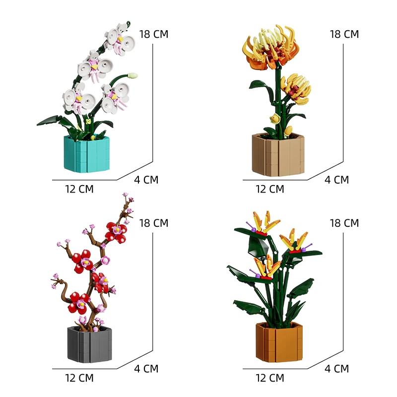 13035 عباد الشمس بوعاء ديكورات منزلية الإبداع MOC نموذج الطوب لتقوم بها بنفسك الزهور لعبة بنة هدايا للأطفال الفتيات
