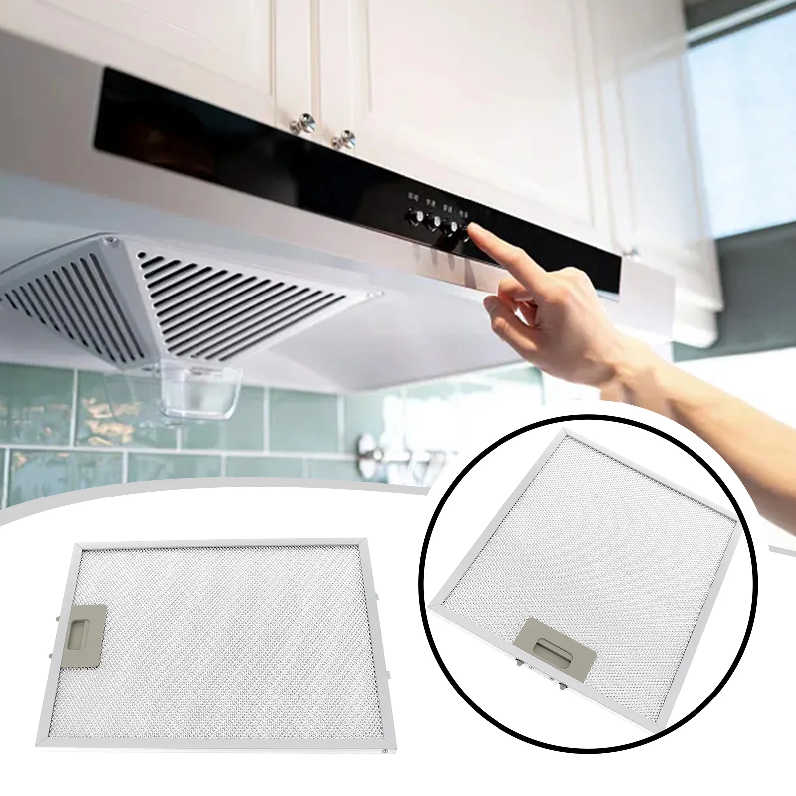 Aluminized Stainless Steel Range Hood Filter Screen for Effective Grease Capture in Cooker Hood Exhaust Systems 340x280x9mm