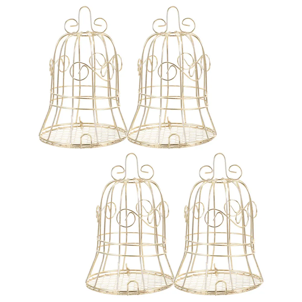 

4Pcs Vintage Iron Bird Cage Feeder for Indoor Outdoor Decorative Hanging Basket for Garden Balcony Backyard