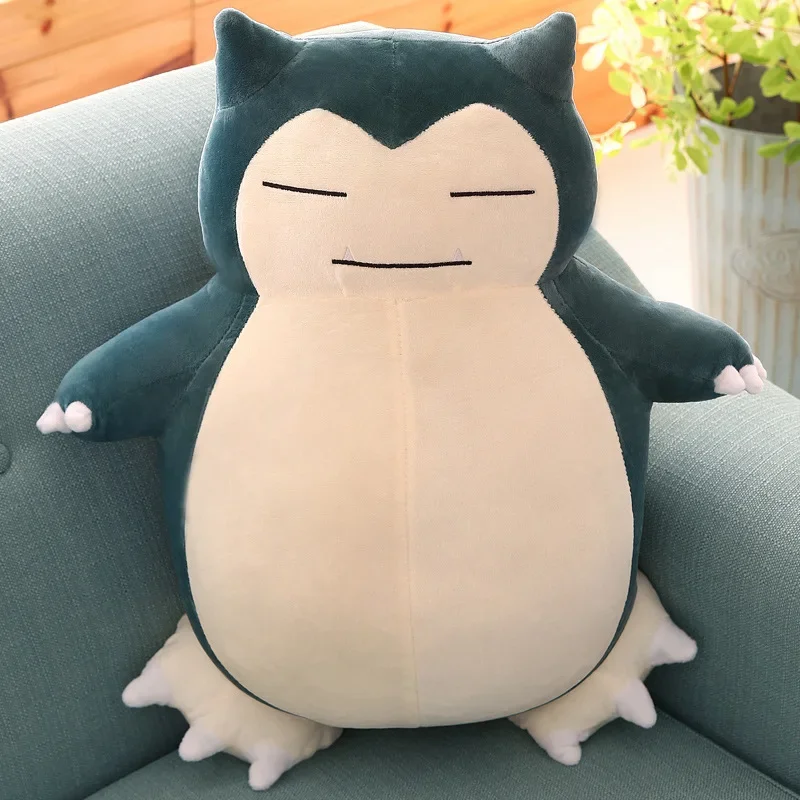 Bonito Snorlax Brinquedos Pokémon Peluches para Crianças, Anime Kawaii, Almofada Macia, Boneca Plushie, Presentes de Aniversário, Tamanho Grande, 30 cm, 50cm