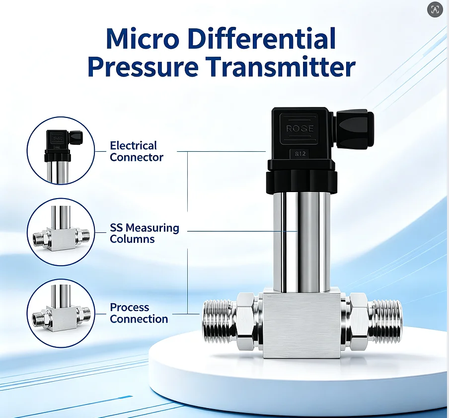 Compact Integrated Differential Pressure Transmitter High-precision Diffused Silicon 4-20mA Differential Pressure Sensor