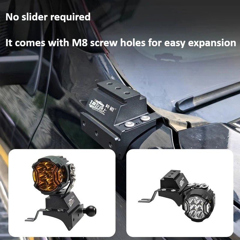 For Ford Ranger Car A Pillar Led Spotlight Bracket Front Engine Hood Quick Release Dual Guide Rail Expansion Stand Lamp Holder