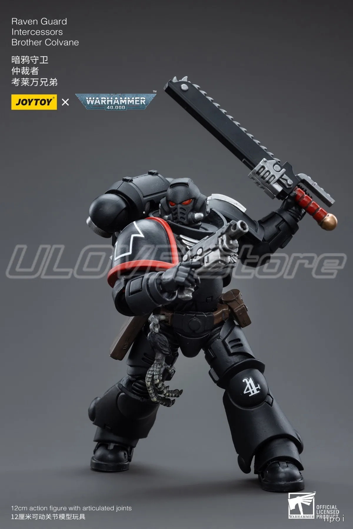 

В наличии Оригинальная фигурка JOYTOY Warhammer 40K Raven Guard Intercessors Brother Colvane 1/18, модель для подарка, игрушка